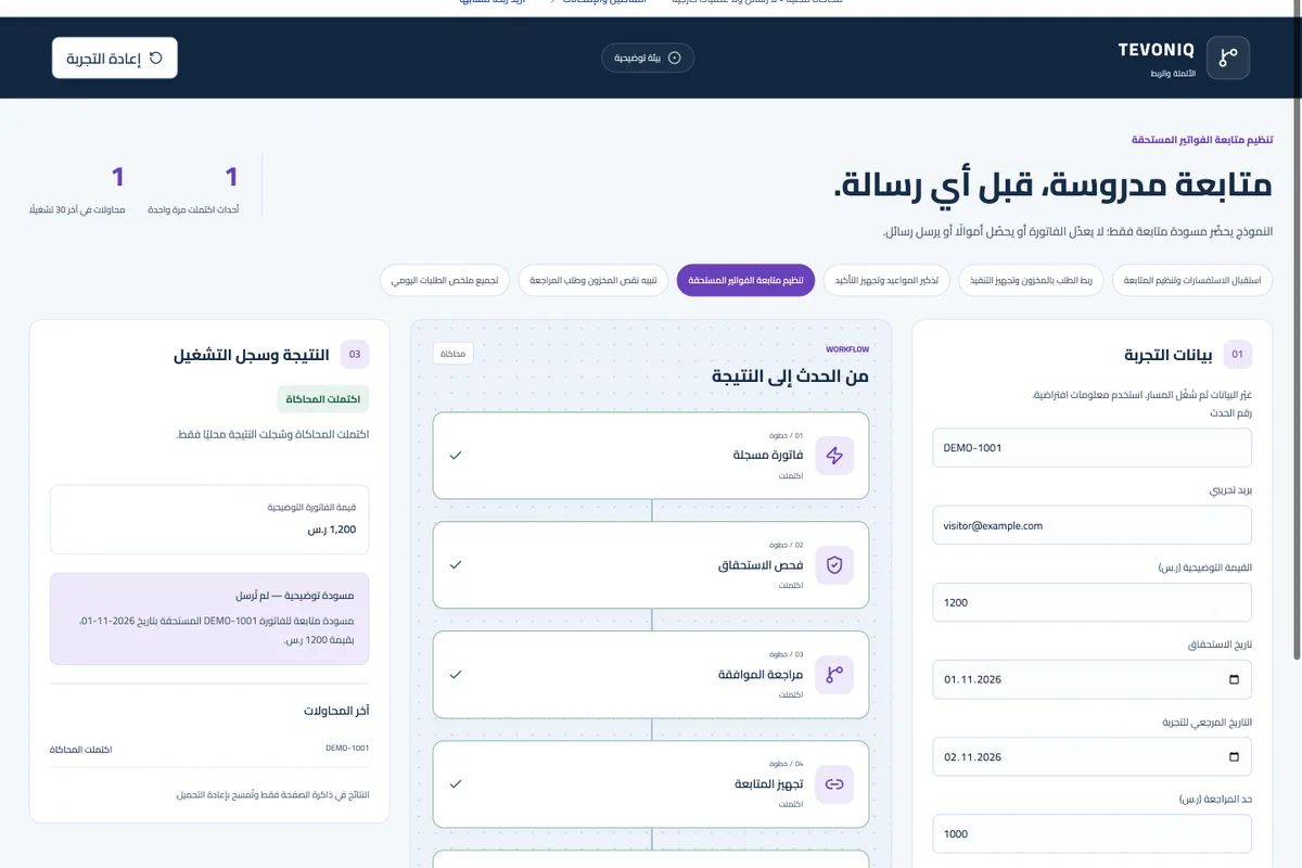 تنظيم متابعة الفواتير المستحقة