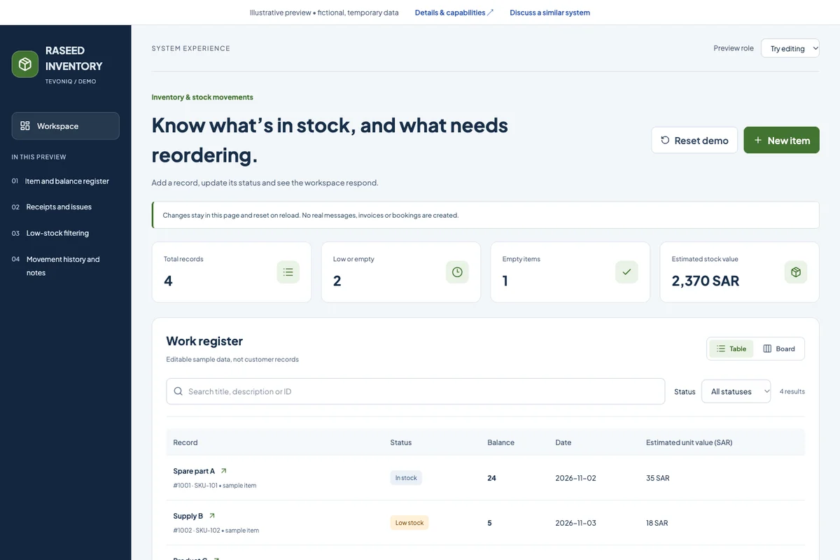 Inventory & stock movements