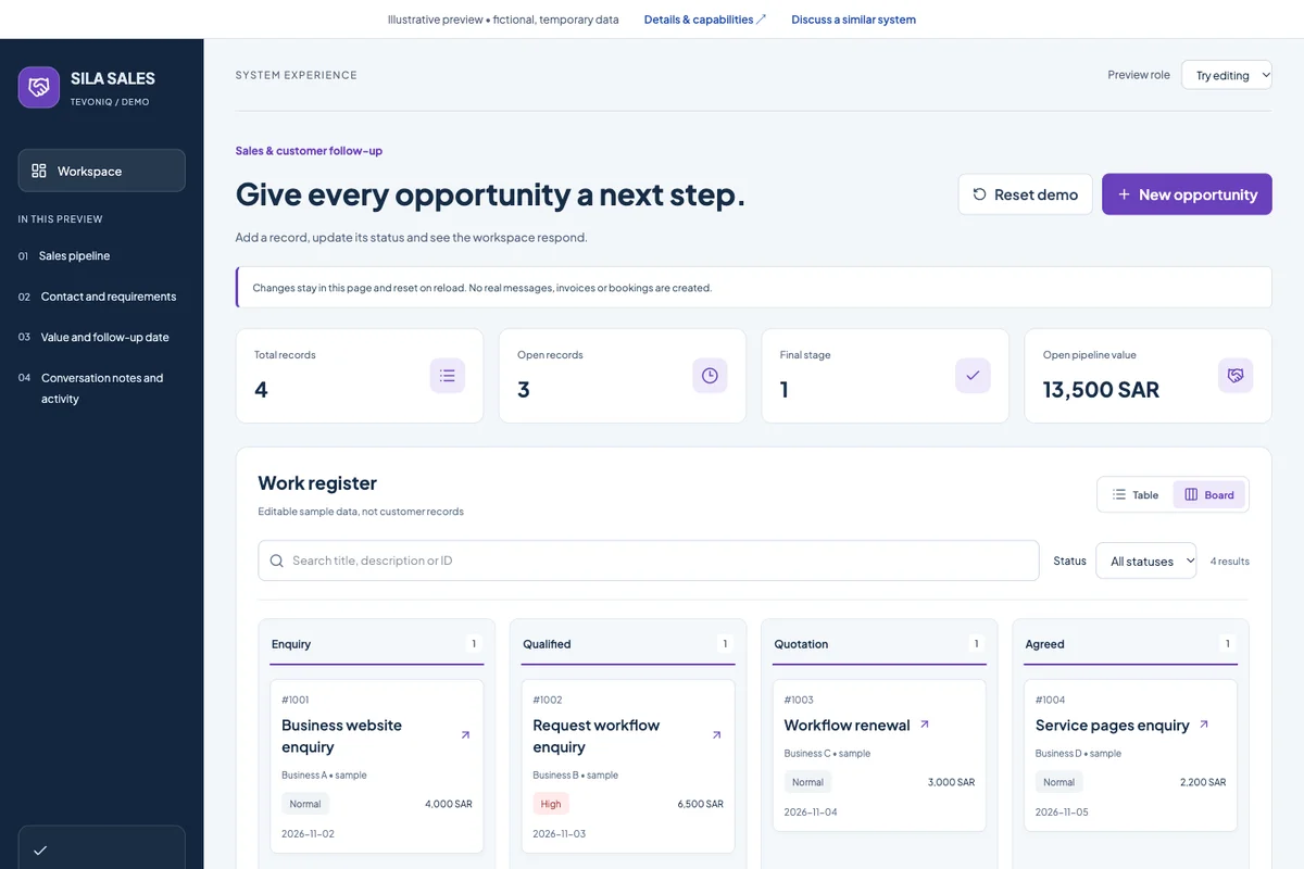 Sales & customer follow-up